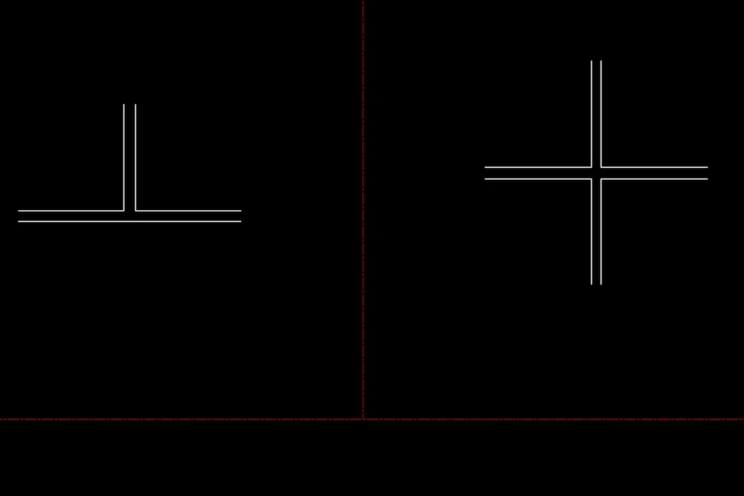 包絡処理で、壁の交わる部分を整理した画面